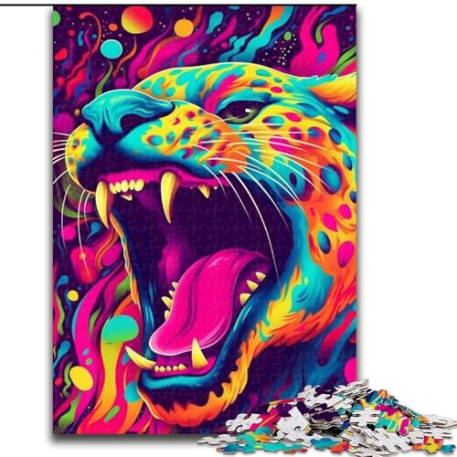 Puzzle 1000 Teile für Erwachsene, Psychedelischer Panther, aus Holz, für Teenager ab 14 Jahren, Heimdekoration, 50x75cm, für Teenager und Familienspaß Puzzle 1000 Teile für Erwachsene, Psychedelischer Panther, aus Holz, für Teenager ab 14 Jahren, Heimdekoration, 50x75cm, für Teenager und Familienspaß von NBDSOYEWO