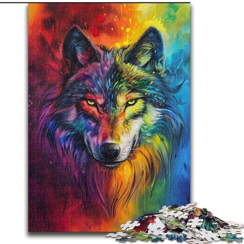 Puzzle 1000 Teile für Erwachsene, Regenbogenwolf, aus Holz, EIN tolles Geschenk für Familienspaß, 50x75cm, Lernspielzeug für Teenager, Heimbüro-Dekor Puzzle 1000 Teile für Erwachsene, Regenbogenwolf, aus Holz, EIN tolles Geschenk für Familienspaß, 50x75cm, Lernspielzeug für Teenager, Heimbüro-Dekor von NBDSOYEWO