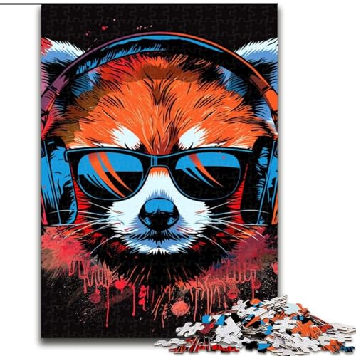 Puzzle 1000 Teile für Erwachsene, Roter Panda mit Kopfhörern, aus Holz, für Teenager ab 14 Jahren, Heimdekoration 50x75cm, für Teenager und Familienspaß Puzzle 1000 Teile für Erwachsene, Roter Panda mit Kopfhörern, aus Holz, für Teenager ab 14 Jahren, Heimdekoration 50x75cm, für Teenager und Familienspaß von NBDSOYEWO