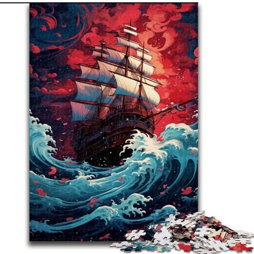 Puzzle 1000 Teile für Erwachsene, Schiff segelt auf Welle, aus Holz, EIN tolles Geschenk für Familienspaß, 50x75cm, Lernspielzeug für Teenager, Heimbüro-Dekor Puzzle 1000 Teile für Erwachsene, Schiff segelt auf Welle, aus Holz, EIN tolles Geschenk für Familienspaß, 50x75cm, Lernspielzeug für Teenager, Heimbüro-Dekor von NBDSOYEWO