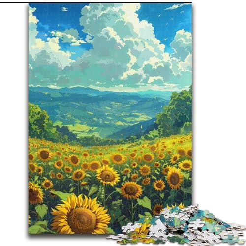 Puzzle 1000 Teile für Erwachsene, Sommerlandschaft, Sonnenblume, aus Holz, perfektes Weihnachts- und Neujahrsgeschenk, Feiertagsgeschenk, 50x75cm, spannende Aktivität für den Familienspielabend Puzzle 1000 Teile für Erwachsene, Sommerlandschaft, Sonnenblume, aus Holz, perfektes Weihnachts- und Neujahrsgeschenk, Feiertagsgeschenk, 50x75cm, spannende Aktivität für den Familienspielabend von NBDSOYEWO