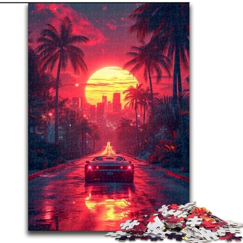 Puzzle 1000 Teile für Erwachsene, Sportwagen auf Neonstraßen, aus Holz, perfekt für Familienspaß an Geburtstagen, Weihnachten, 50x75cm, Geburtstagsgeschenkidee, anspruchsvolles Denkspiel Puzzle 1000 Teile für Erwachsene, Sportwagen auf Neonstraßen, aus Holz, perfekt für Familienspaß an Geburtstagen, Weihnachten, 50x75cm, Geburtstagsgeschenkidee, anspruchsvolles Denkspiel von NBDSOYEWO
