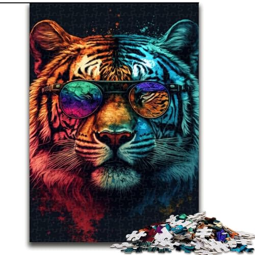 Puzzle 1000 Teile für Erwachsene, Tiger mit Brille, aus Holz, für Teenager ab 14 Jahren, Heimdekoration, 50x75cm, für Teenager und Familienspaß Puzzle 1000 Teile für Erwachsene, Tiger mit Brille, aus Holz, für Teenager ab 14 Jahren, Heimdekoration, 50x75cm, für Teenager und Familienspaß von NBDSOYEWO