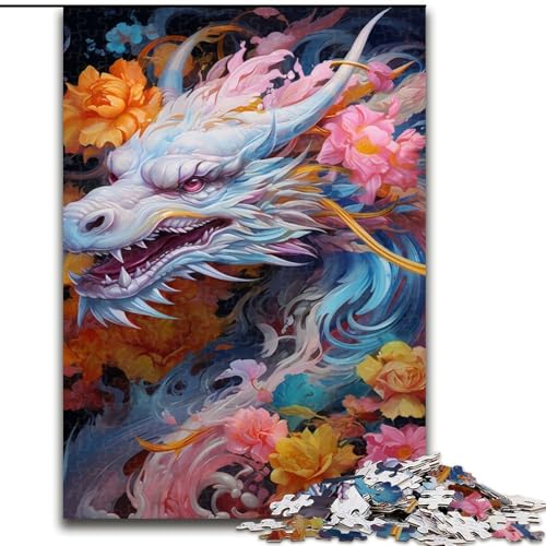 Puzzle 1000 Teile für Erwachsene, farbenfrohes Drachen-Malpuzzle, anspruchsvolles Denkspiel für Teenager, Spaß für den Familienspielabend (Größe: 26x38cm) von NBDSOYEWO
