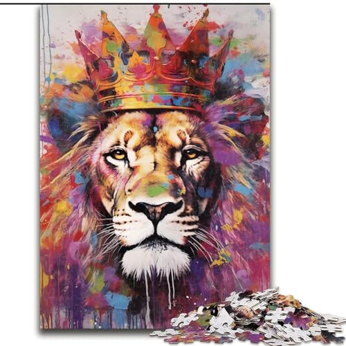 Puzzle 1000 Teile für Erwachsene, farbenfrohes Löwengemälde aus Holz, EIN tolles Geschenk für Familienspaß, 50x75cm, Lernspielzeug für Teenager, Dekoration für das Homeoffice Puzzle 1000 Teile für Erwachsene, farbenfrohes Löwengemälde aus Holz, EIN tolles Geschenk für Familienspaß, 50x75cm, Lernspielzeug für Teenager, Dekoration für das Homeoffice von NBDSOYEWO