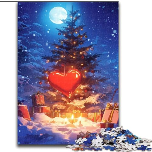 Puzzle 1000 Teile für Erwachsene, farbenfrohes Weihnachtsbaum-Puzzle, anspruchsvolles Denkspiel für Teenager, Spaß für den Familienspieleabend (Größe: 26x38cm) von NBDSOYEWO