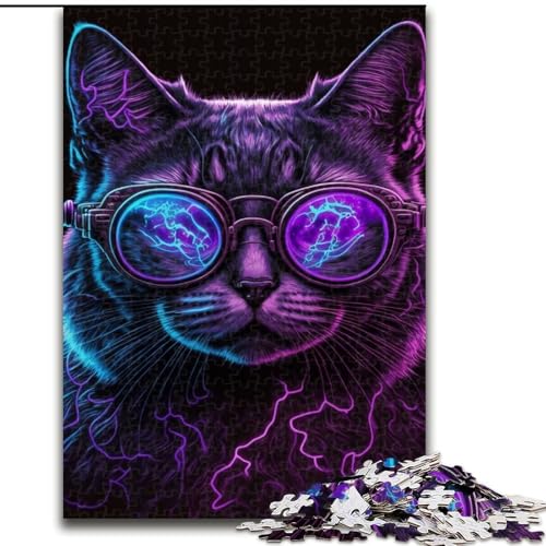 Puzzle 1000 Teile für Erwachsene, künstlerischer Katzen-Funk, aus Holz, hochschwieriges Denkspiel für Teenager, 50x75cm, herausfordernd und unterhaltsam, Familienaktivität Puzzle 1000 Teile für Erwachsene, künstlerischer Katzen-Funk, aus Holz, hochschwieriges Denkspiel für Teenager, 50x75cm, herausfordernd und unterhaltsam, Familienaktivität von NBDSOYEWO