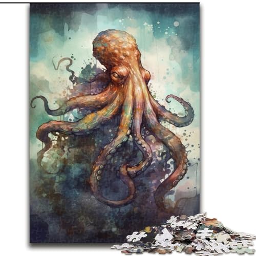 Puzzle 1000 Teile für Erwachsene Aquarell-Oktopus aus Holz, Hochschwieriges Denkspiel für Teenager 50x75cm Herausfordernd & Unterhaltsam, Familienaktivität Puzzle 1000 Teile für Erwachsene Aquarell-Oktopus aus Holz, Hochschwieriges Denkspiel für Teenager 50x75cm Herausfordernd & Unterhaltsam, Familienaktivität von NBDSOYEWO