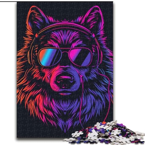 Puzzle 1000 Teile für Erwachsene Wolf mit Kopfhörern aus Holz, Hochschwieriges Denkspiel für Jugendliche 50x75cm Herausfordernd & Unterhaltsam, Familienaktivität Puzzle 1000 Teile für Erwachsene Wolf mit Kopfhörern aus Holz, Hochschwieriges Denkspiel für Jugendliche 50x75cm Herausfordernd & Unterhaltsam, Familienaktivität von NBDSOYEWO