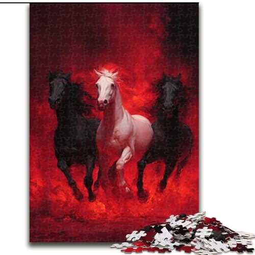 Puzzle 1000 Teile für Jugendliche, DREI Pferde, für Kinder ab 14 Jahren, Lernspiel, Herausforderung, Spielzeug, Geschenk zum Geburtstag (Größe 26x38cm) von NBDSOYEWO