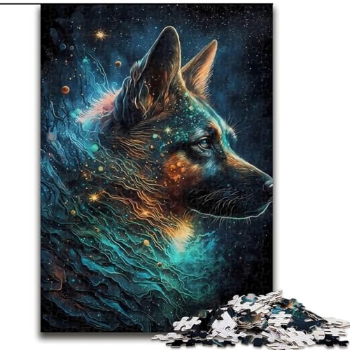 Puzzle 1000 Teile für Jugendliche, Deutscher Schäferhund, für Kinder ab 14 Jahren, Lernspiel, Herausforderung, Spielzeug, Geschenk zum Geburtstag (Größe 26x38cm) von NBDSOYEWO