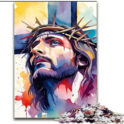 Puzzle 1000 Teile für Jugendliche, Jesus am Kreuz, für Kinder ab 14 Jahren, Lernspiel, Herausforderung, Spielzeug, Geschenk zum Geburtstag (Größe 50x75cm) von NBDSOYEWO