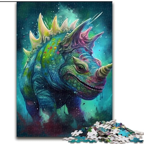 Puzzle 1000 Teile für Jugendliche Triceratops, für Kinder ab 14 Jahren, Lernspiel, Herausforderung, Spielzeug, Geschenk zum Geburtstag (Größe 26x38cm) von NBDSOYEWO