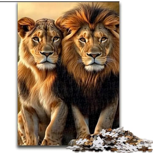Puzzle 1000 Teile für Teenager, Afrikanischer Löwe, geeignet für Kinder ab 14 Jahren, Wohndeko-Angebot als Geschenk für die ganze Familie (Größe 26x38cm) von NBDSOYEWO