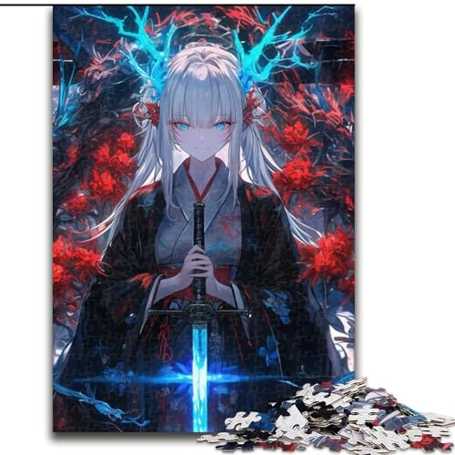 Puzzle 1000 Teile für Teenager, Anime-Mädchen-Drache, Spielzeug, intellektuelles Spiel, stärkt die Liebe zwischen Paaren, für Kinder ab 14 Jahren (Größe 50x75cm) von NBDSOYEWO