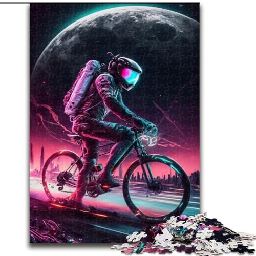 Puzzle 1000 Teile für Teenager, Astronaut, Radfahren, Weltraum, geeignet für Kinder ab 14 Jahren, Wohndeko-Angebot als Geschenk für die ganze Familie (Größe 50x75cm) von NBDSOYEWO