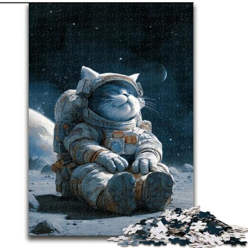 Puzzle 1000 Teile für Teenager, Astronautenkatze, für Kinder ab 14 Jahren, Lernspiel, Herausforderung, Spielzeug, Geschenk zum Geburtstag (Größe 26x38cm) von NBDSOYEWO