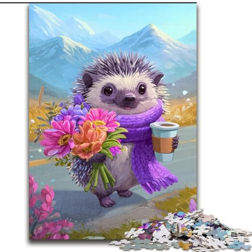 Puzzle 1000 Teile für Teenager, Baby-Igel, Spielzeug, Denkspiel, stärkt die Liebe zwischen Paaren, für Kinder ab 14 Jahren (Größe 26x38cm) von NBDSOYEWO