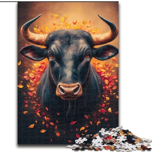 Puzzle 1000 Teile für Teenager, Blumenstier, geeignet für Kinder ab 14 Jahren, Wohndeko-Angebot als Geschenk für die ganze Familie (Größe 26x38cm) von NBDSOYEWO