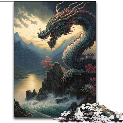 Puzzle 1000 Teile für Teenager, Drachen, asiatisch, für Kinder ab 14 Jahren, Lernspiel, Herausforderung, Spielzeug, Geschenk zum Geburtstag (Größe 26x38cm) von NBDSOYEWO