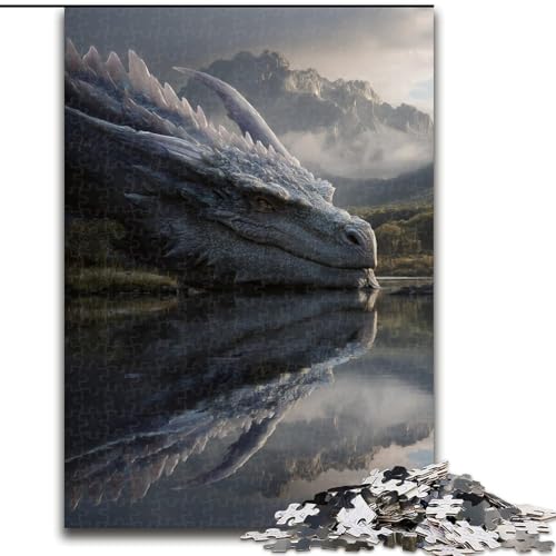 Puzzle 1000 Teile für Teenager, Fantasy-Drache, Spielzeug, Denkspiel, stärkt die Liebe zwischen Paaren, für Kinder ab 14 Jahren (Größe 26x38cm) von NBDSOYEWO