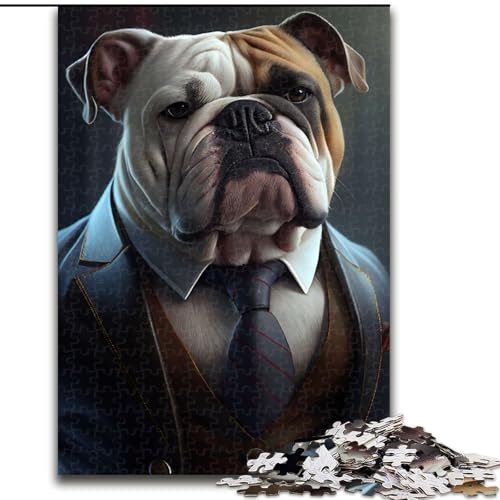 Puzzle 1000 Teile für Teenager, Geschenke, Bulldoggenanzug, Tier, trainieren Sie Ihr Gehirn und Ihre Hände, einzigartige Geburtstags- und Geschenkideen für Kinder ab 14 Jahren (Größe 50x75cm) von NBDSOYEWO