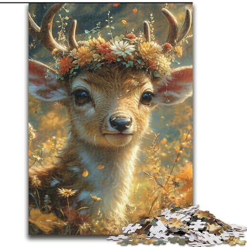 Puzzle 1000 Teile für Teenager, Geschenke, Dschungelhirsch, Spielzeug, intellektuelles Spiel, stärkt die Liebe zwischen Paaren, für Kinder ab 14 Jahren (Größe 50x75cm) von NBDSOYEWO