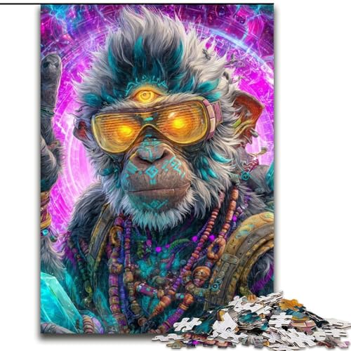 Puzzle 1000 Teile für Teenager, Geschenke, Fantasy-AFFE, Spielzeug, intellektuelles Spiel, stärkt die Liebe zwischen Paaren, für Kinder ab 14 Jahren (Größe 50x75cm) von NBDSOYEWO