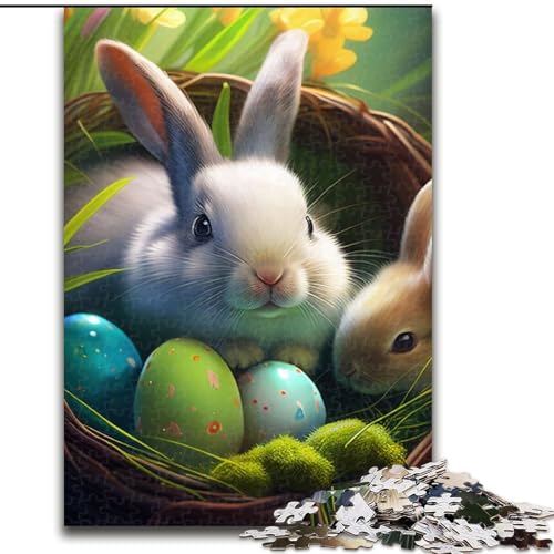 Puzzle 1000 Teile für Teenager, Geschenke, Kaninchen, Osterhase, Tier 14, Spielzeug, Denkspiel, stärkt die Liebe zwischen Paaren, für Kinder ab 14 Jahren (Größe 50x75cm) von NBDSOYEWO