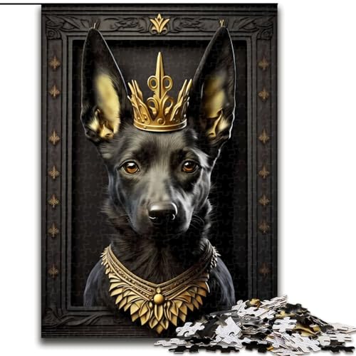 Puzzle 1000 Teile für Teenager, Geschenke, King Dog Golden Art Deco, Spielzeug, intellektuelles Spiel, stärkt die Liebe zwischen Paaren, für Kinder ab 14 Jahren (Größe 50x75cm) von NBDSOYEWO