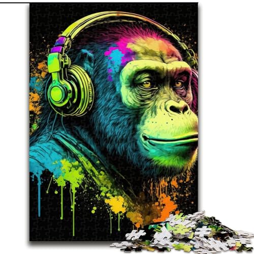 Puzzle 1000 Teile für Teenager, Geschenke, Monkey Dj, Spielzeug, intellektuelles Spiel, stärkt die Liebe zwischen Paaren, für Kinder ab 14 Jahren (Größe 26x38cm) von NBDSOYEWO