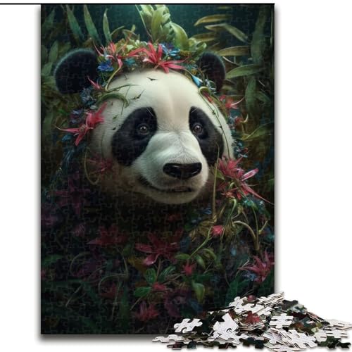 Puzzle 1000 Teile für Teenager, Geschenke, Panda, Blumen, Pflanzen, Magie, Spielzeug, intellektuelles Spiel, stärkt die Liebe zwischen Paaren, für Kinder ab 14 Jahren (Größe 26x38cm) von NBDSOYEWO