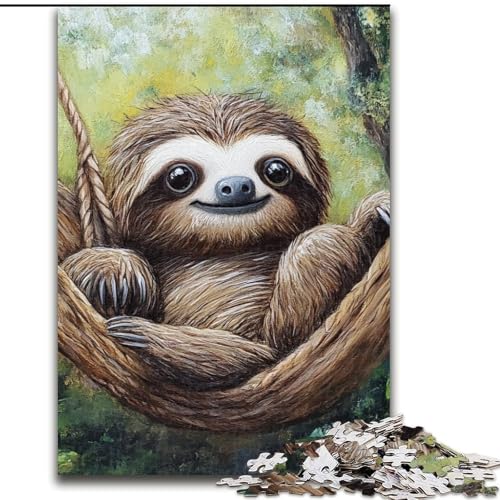 Puzzle 1000 Teile für Teenager, Geschenke, Waldfaultier, Spielzeug, intellektuelles Spiel, stärkt die Liebe zwischen Paaren, für Kinder ab 14 Jahren (Größe 26x38cm) von NBDSOYEWO