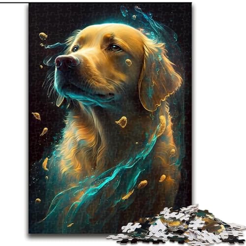 Puzzle 1000 Teile für Teenager, Golden Retriever-Hund, für Kinder ab 14 Jahren, Lernspiel, Herausforderung, Spielzeug, Geschenk zum Geburtstag (Größe 26x38cm) von NBDSOYEWO
