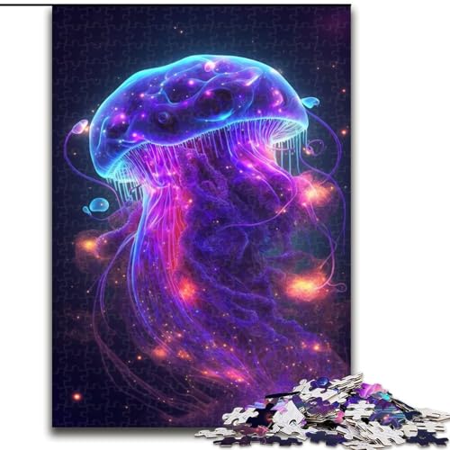 Puzzle 1000 Teile für Teenager, Neonqualle, Spielzeug, Denkspiel, stärkt die Liebe zwischen Paaren, für Kinder ab 14 Jahren (Größe 26x38cm) von NBDSOYEWO