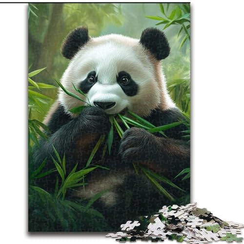 Puzzle 1000 Teile für Teenager, Panda isst Bambus, Spielzeug, Denkspiel, stärkt die Liebe zwischen Paaren, für Kinder ab 14 Jahren (Größe 26x38cm) von NBDSOYEWO
