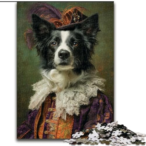 Puzzle 1000 Teile für Teenager, Tier-Border-Collie, Spielzeug, Denkspiel, stärkt die Liebe zwischen Paaren, für Kinder ab 14 Jahren (Größe 50x75cm) von NBDSOYEWO