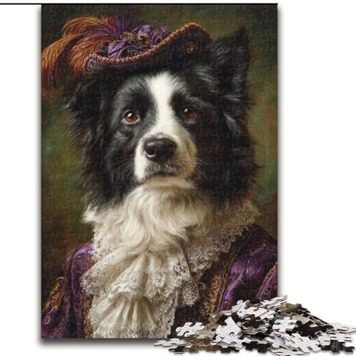 Puzzle 1000 Teile für Teenager, Tier-Border-Collie, für Kinder ab 14 Jahren, Lernspiel, Herausforderung, Spielzeug, Geschenk zum Geburtstag (Größe 50x75cm) von NBDSOYEWO
