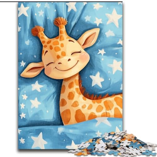 Puzzle 1000 Teile für Teenager, schlafende Giraffe, Spielzeug, Denkspiel, stärkt die Liebe zwischen Paaren, für Kinder ab 14 Jahren (Größe 50x75cm) von NBDSOYEWO