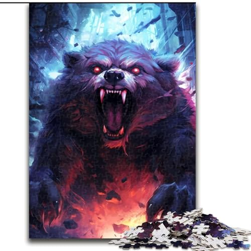 Puzzle 1000 Teile für Teenager Bärenangriff, Spielzeug-Intellektuelles Spiel zur Stärkung der Liebe zwischen Paaren, für Kinder ab 14 Jahren (Größe 50x75cm) von NBDSOYEWO