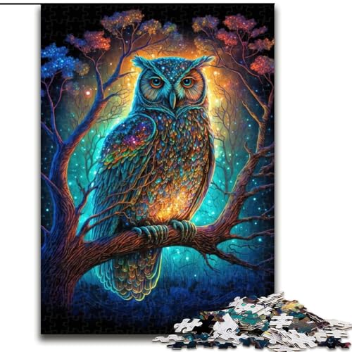 Puzzle 1000 Teile für Teenager Eulennacht, Spielzeug, Denkspiel zur Förderung der Liebe zwischen Paaren, für Kinder ab 14 Jahren (Größe 26x38cm) von NBDSOYEWO
