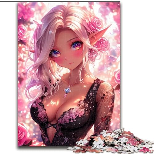 Puzzle 1000 Teile für Teenager-Geschenke, Anime-Elfenmädchen, Stressabbau-Spielzeug, einzigartige Heimdekoration und Geschenke für 14-Jährige (Größe 50x75cm) von NBDSOYEWO