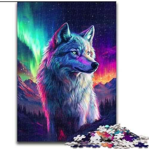 Puzzle 1000 Teile für Teenager Majestätischer Wolf, Spielzeug-Intellektuelles Spiel zur Stärkung der Liebe zwischen Paaren, für Kinder ab 14 Jahren (Größe 26x38cm) von NBDSOYEWO