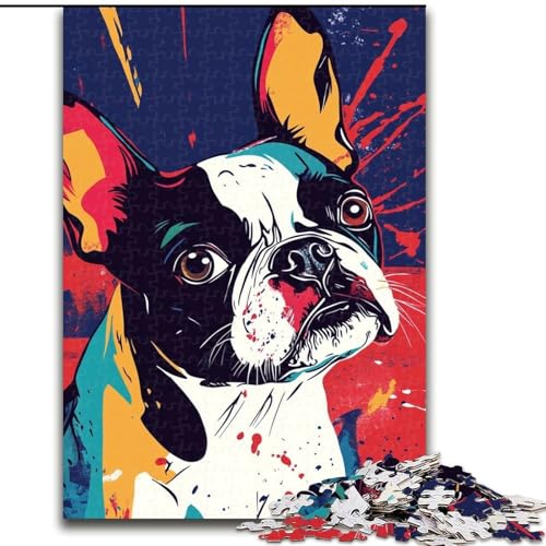 Puzzle für Erwachsene, 1000 Aquarell-Französische Bulldogge, für und ab 14 Jahren, pädagogisches Lernspielzeug, Familienspiele, Geburtstagsgeschenk (Größe 26x38cm) von NBDSOYEWO