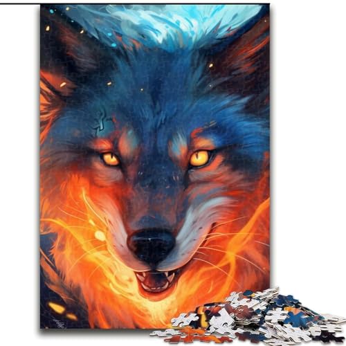Puzzle für Erwachsene, 1000 Bunte Feuerwolf-Puzzles, anspruchsvolles Denkspiel für Teenager, perfekt als Heimdekoration oder Geschenk (Größe: 26x38cm) von NBDSOYEWO