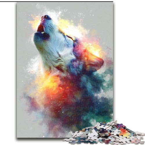 Puzzle für Erwachsene, 1000 Farben, Wolf, für und ab 14 Jahren, pädagogisches Lernspielzeug, Familienspiele, Geburtstagsgeschenk (Größe 50x75cm) von NBDSOYEWO
