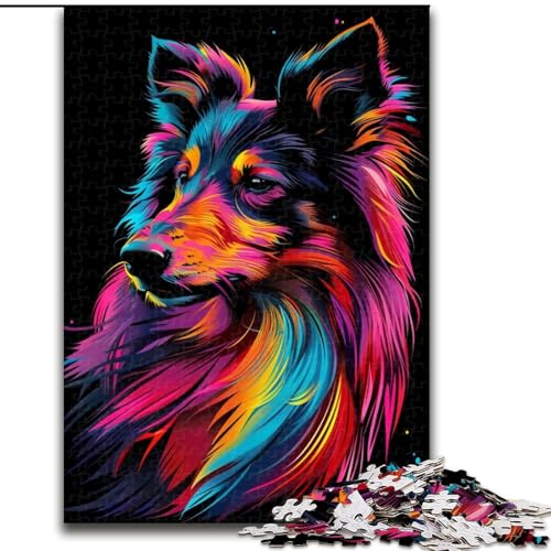 Puzzle für Erwachsene, 1000 Puzzles mit Shetland Sheepdog, anspruchsvolles Denkspiel für Teenager, perfekt als Heimdekoration oder Geschenk (Größe: 26x38cm) von NBDSOYEWO