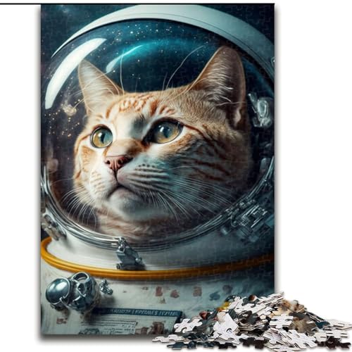 Puzzle für Erwachsene, 1000 Puzzleteile, Astronautenkatze, aus Holz, für Jugendliche ab 14 Jahren, Heimdekoration, 50x75cm, als Geburtstags-, Urlaubs-, Weihnachts Puzzle für Erwachsene, 1000 Puzzleteile, Astronautenkatze, aus Holz, für Jugendliche ab 14 Jahren, Heimdekoration, 50x75cm, als Geburtstags-, Urlaubs-, Weihnachts von NBDSOYEWO