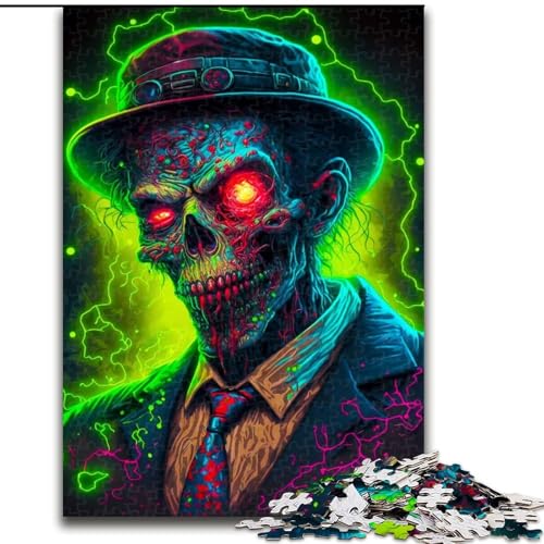 Puzzle für Erwachsene, 1000 Stück, Gangster-Zombie mit Hut, aus Holz, EIN tolles Geschenk für Familienspaß, 50x75cm, DIY-Dekoration, anspruchsvolle Puzzle für Erwachsene, 1000 Stück, Gangster-Zombie mit Hut, aus Holz, EIN tolles Geschenk für Familienspaß, 50x75cm, DIY-Dekoration, anspruchsvolle von NBDSOYEWO