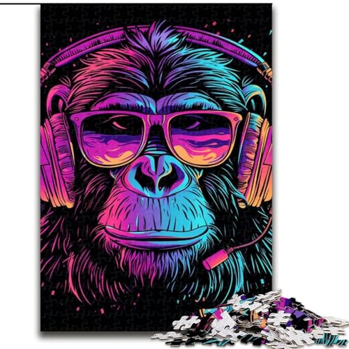 Puzzle für Erwachsene, 1000 Teile, AFFE mit Kopfhörern und Sonnenbrille, aus Holz, Kinder ab 14 Jahren, 50x75cm, für Teenager und Familienspaß Puzzle für Erwachsene, 1000 Teile, AFFE mit Kopfhörern und Sonnenbrille, aus Holz, Kinder ab 14 Jahren, 50x75cm, für Teenager und Familienspaß von NBDSOYEWO